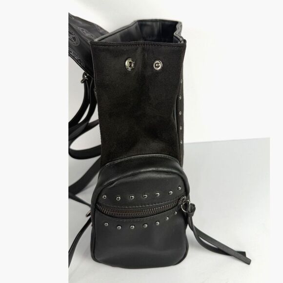 Blackcraft Cult Gothic Pentagram Backpack Black Studded Vegan Leather Bag main image 4